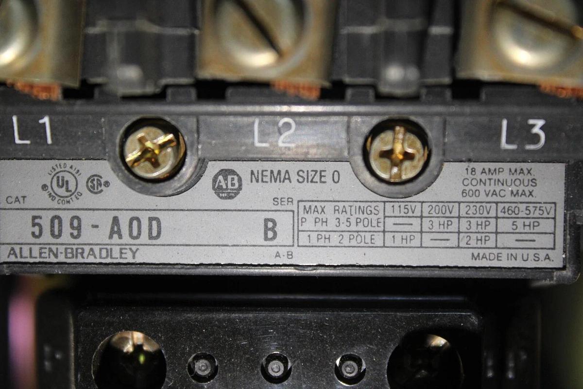 Used ALLEN BRADLEY COMBINATION STARTER 512-AJB-6P-24R TYPE 12 NEMA 0 600V 5 HP