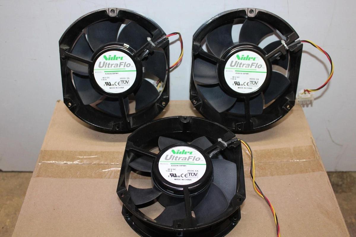 Used LOT OF 3 NIDEC ULTRAFLO COOLING FAN A35516-59PW1 48 VDC 1.55 AMP **WARRANTY**