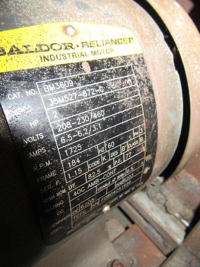 Used 15" STATE MFG 2 HP 208-230/460 VAC 3 PHASE STEEL OR WOOD DISC SANDER MODEL D15