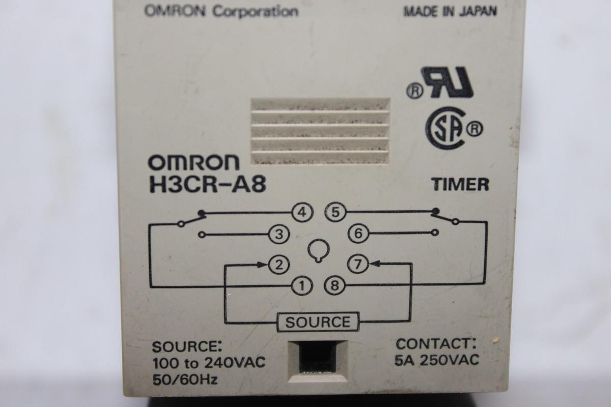 Used OMRON TIME DELAY RELAY H3CR-A8 0-3 MINUTE DELAY 240 VAC 5 AMP **WARRANTY**