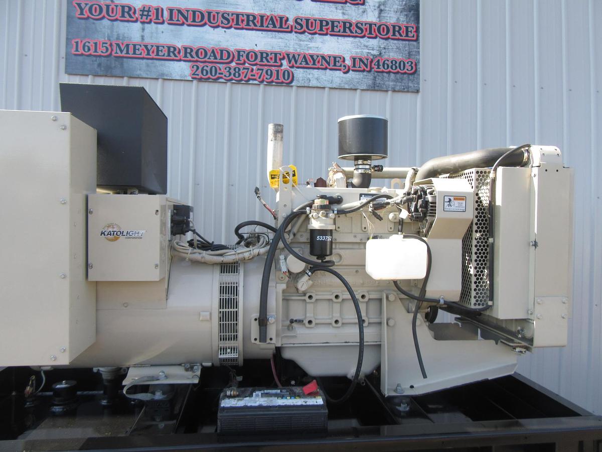 Used 60 KW DIESEL GENERATOR KATOLIGHT 120/240V RE-CONNECTABLE 931 HRS VIDEO WE SHIP