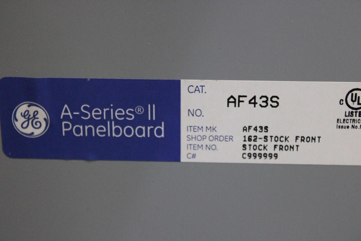 Used GENERAL ELECTRIC SERVICE PANELBOARD AB43B 125 AMP 480Y/277V 3-PHASE NEMA 1