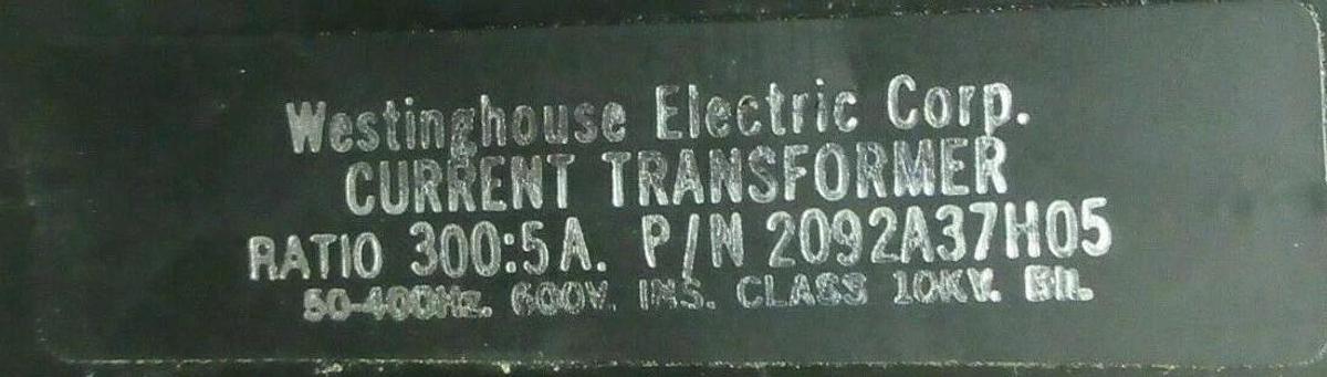 Used WESTINGHOUSE CURRENT TRANSFORMER RATIO: 300:5 A 2092A37H05 / 3P81-301 CT