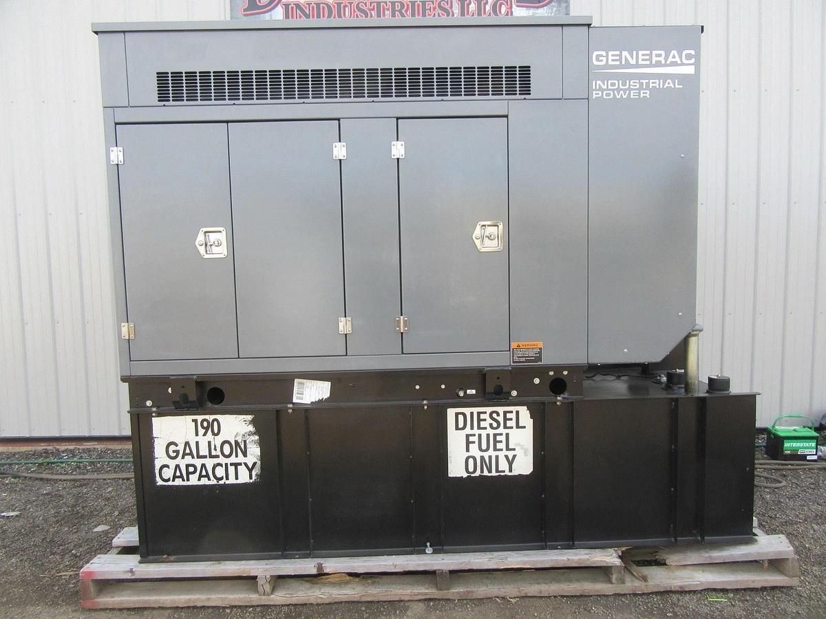 Used 48 KW DIESEL GENERATOR GENERAC 120/240 V FPT 346 HRS SOUND ENCLOSED VIDEO 50 KW