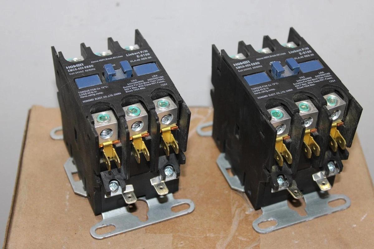 Used HOMER CONTACTOR XMC0-403-EBBD E-0100 40 AMP 600 VAC COIL: 24 VAC **LOT OF 2**