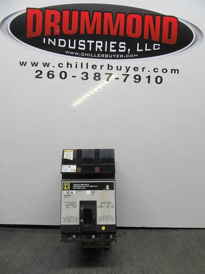 Used SQUARE D I-LINE CIRCUIT BREAKER FC34050 50 AMP 480 VAC 3-POLE **WARRANTY**