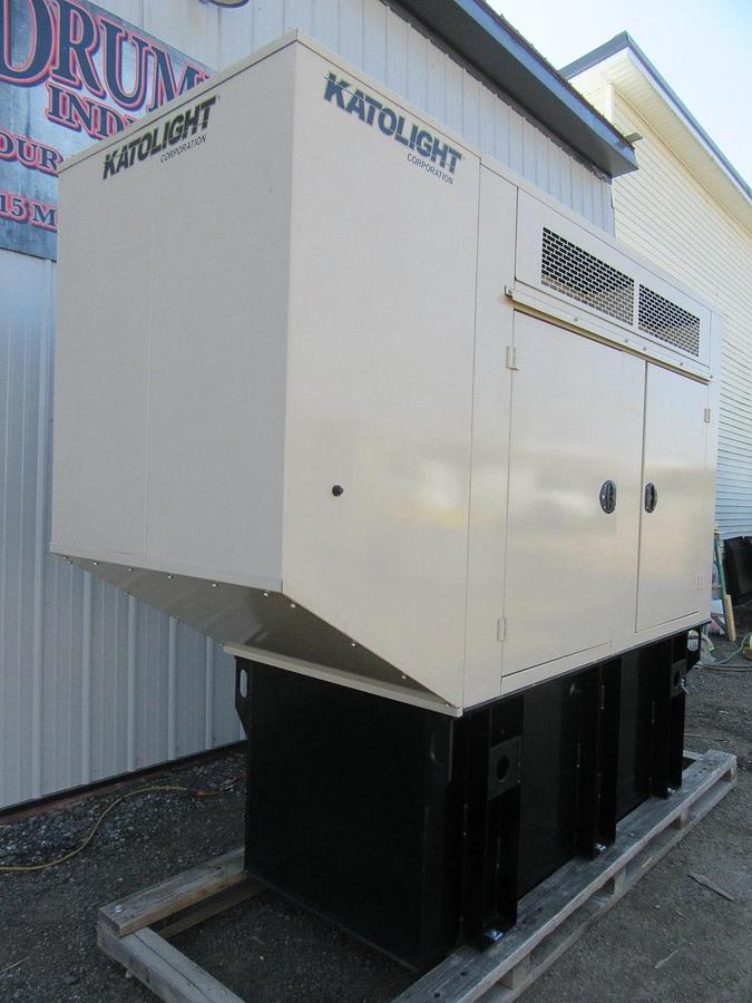 Used 60 KW DIESEL GENERATOR KATOLIGHT 120/240V RE-CONNECTABLE SOUND ENCLOSED 854 HRS