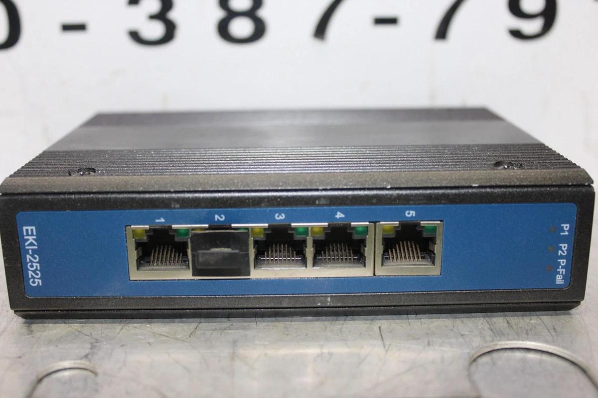 Used ADVANTECH 5-PORT UNMANAGED ETHERNET SWITCH EKI-2525 48 VDC **WARRANTY**