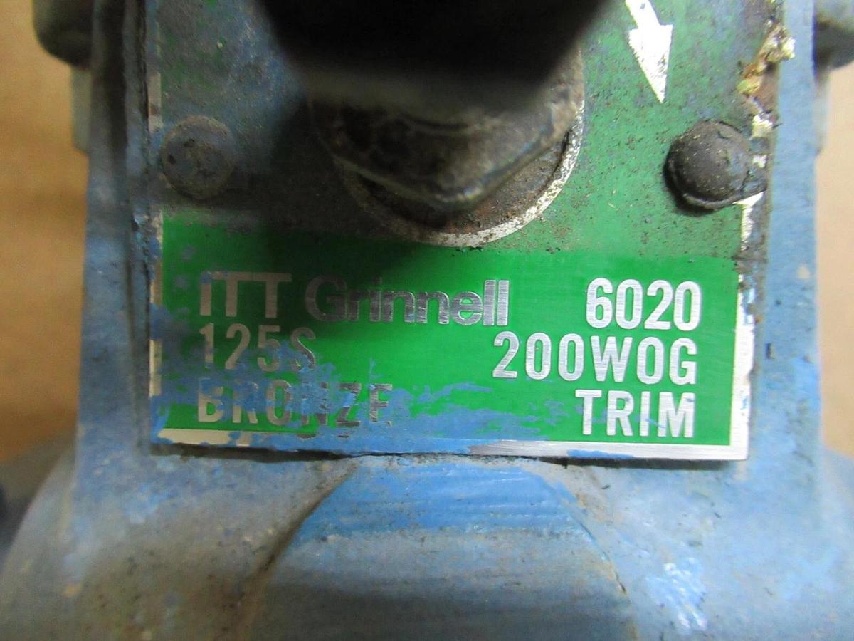 Used ITT GRINNELL 6020 MANUAL GATE VALVE 125S 200 WOG BRONZE TRIM **WARRANTY**
