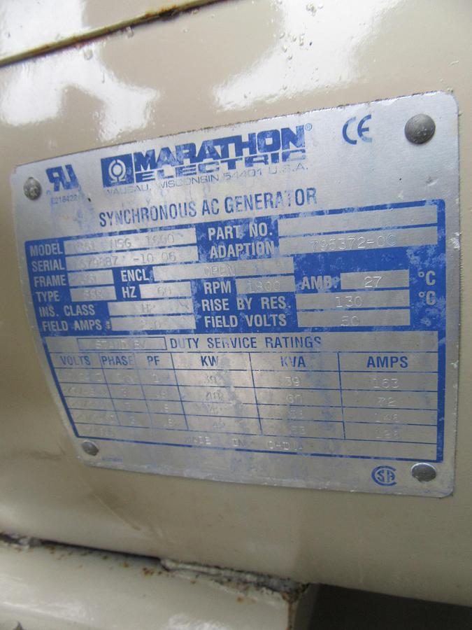 Used 30 KW NATURAL GAS PROPANE GENERATOR KATOLIGHT 120/240V RE-CONNECTABLE 114 HRS VIDEO WE SHIP