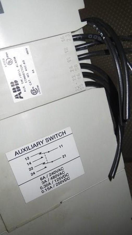 Used ABB D/C BREAKER SACE S6 600 AMP, 600 VAC 500 VDC W/ 600 AMP TRIP, 2 POLE
