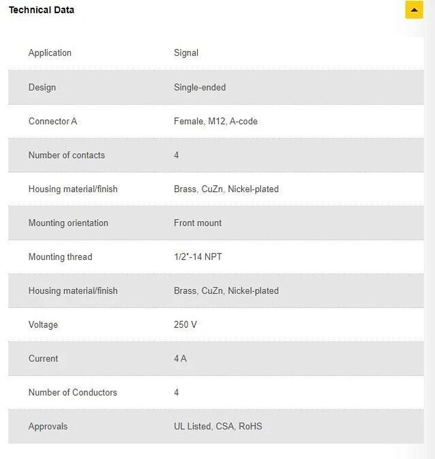 NEW IN BAG TURCK SINGLE ENDED RECEPTICLE MULTI-PIN FK-4.4 U9509 250 VOLT 4 AMP