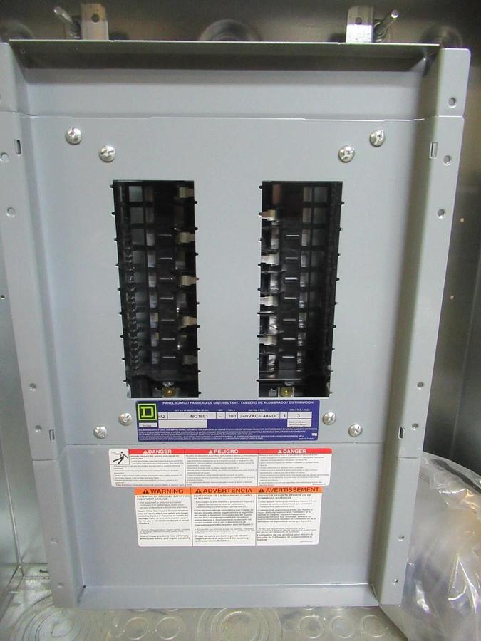 Used SQUARE D NQOD SERVICE PANEL NQ18L1 100 AMP 240 VAC SINGLE PHASE 3-WIRE