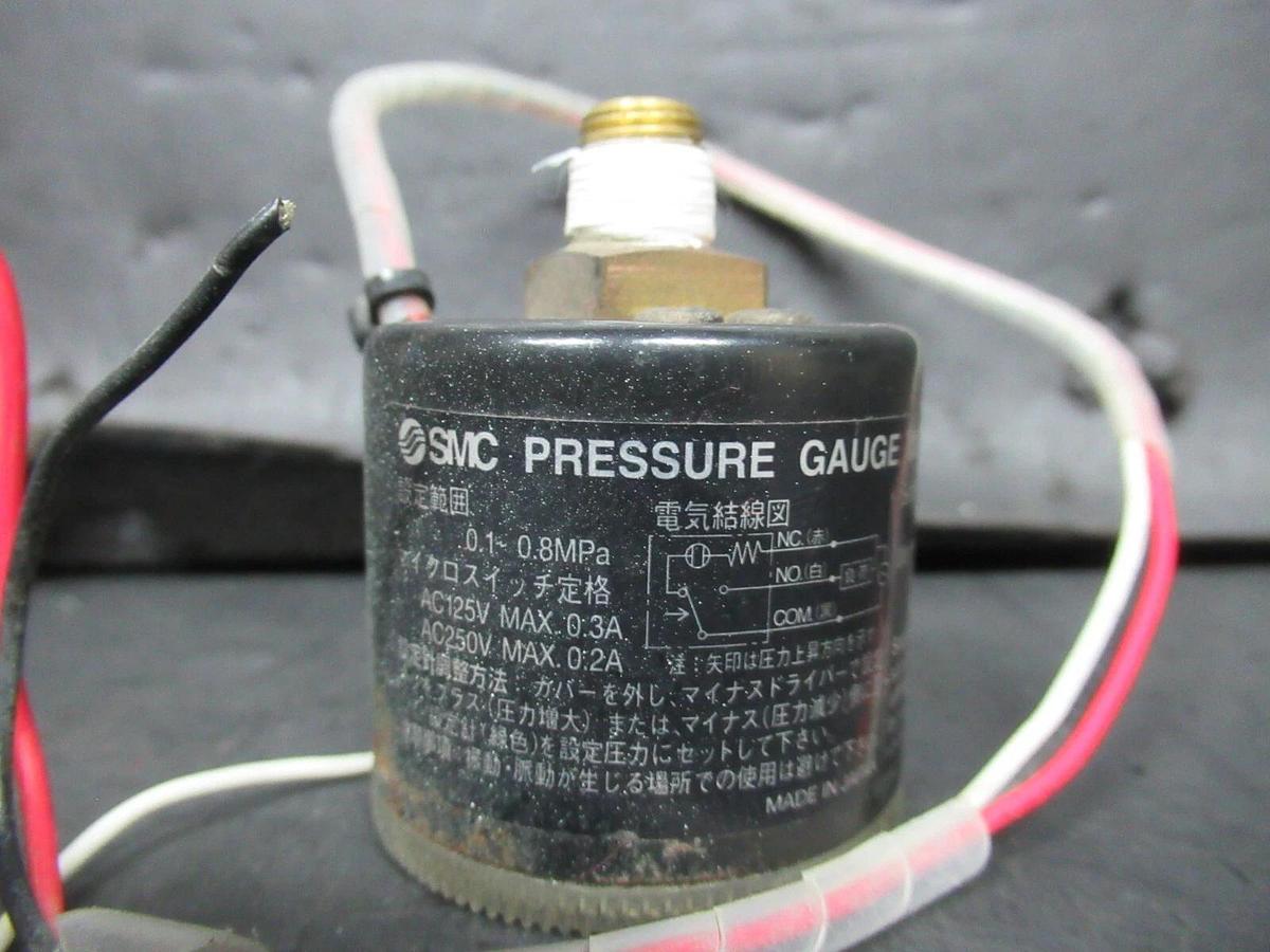 Used SMC PRESSURE GAUGE W/ SWITCH GP46 0-1 MPA 125/250 VOLT 0.3/0.2 AMP