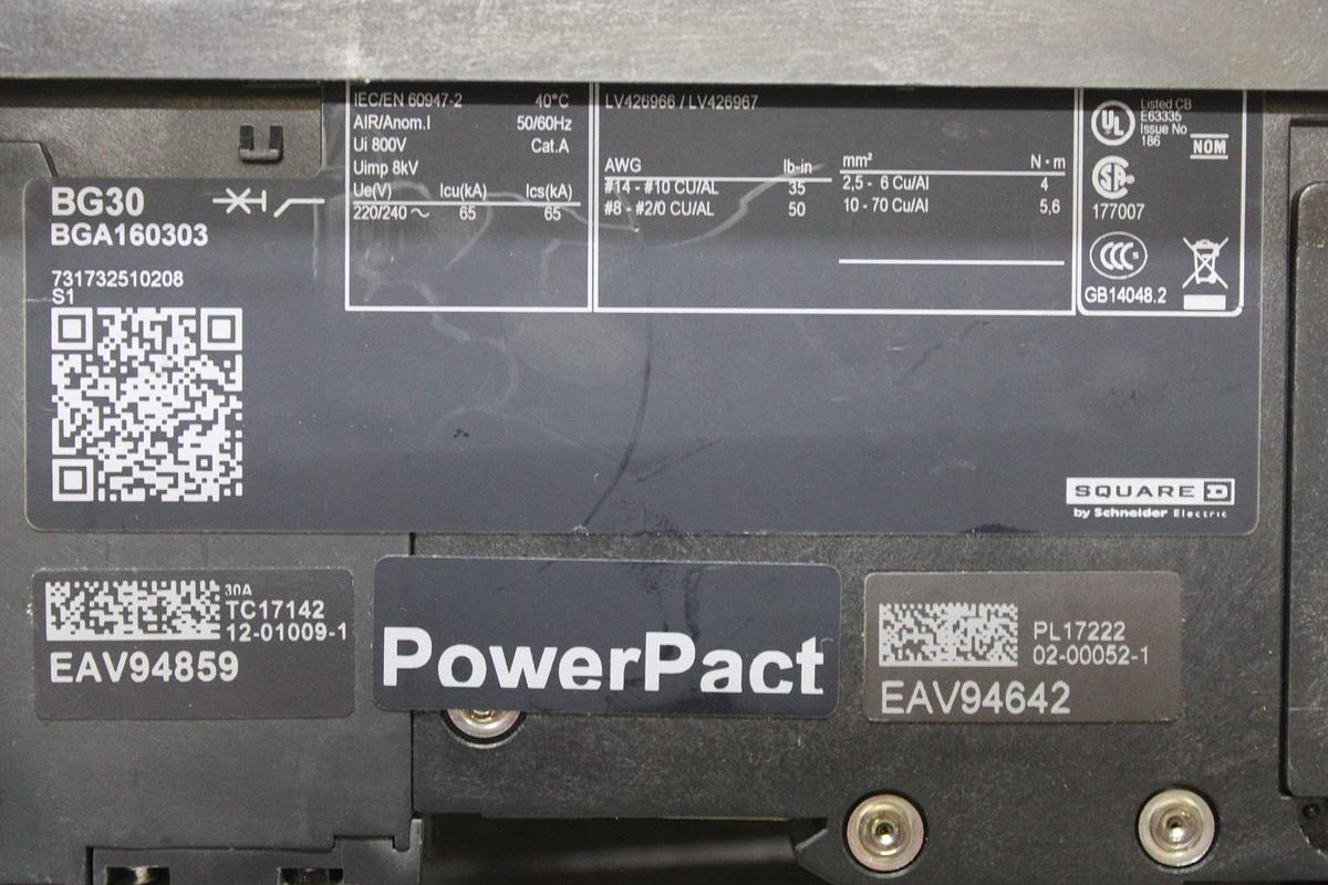 Used SQUARE D I-LINE BREAKER FA36020 20 AMP 3-POLE 600 VAC **WARRANTY INCLUDED**
