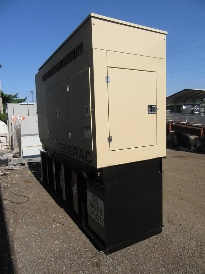 Used 60 KW DIESEL GENERATOR GENERAC 120/240 VOLT SOUND ENCLOSED VIDEO WE SHIP