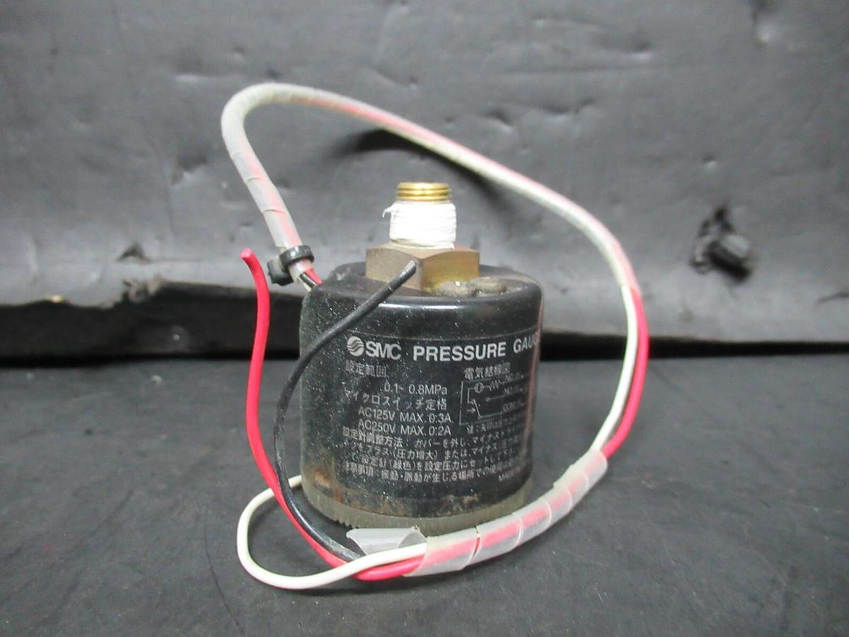 Used SMC PRESSURE GAUGE W/ SWITCH GP46 0-1 MPA 125/250 VOLT 0.3/0.2 AMP