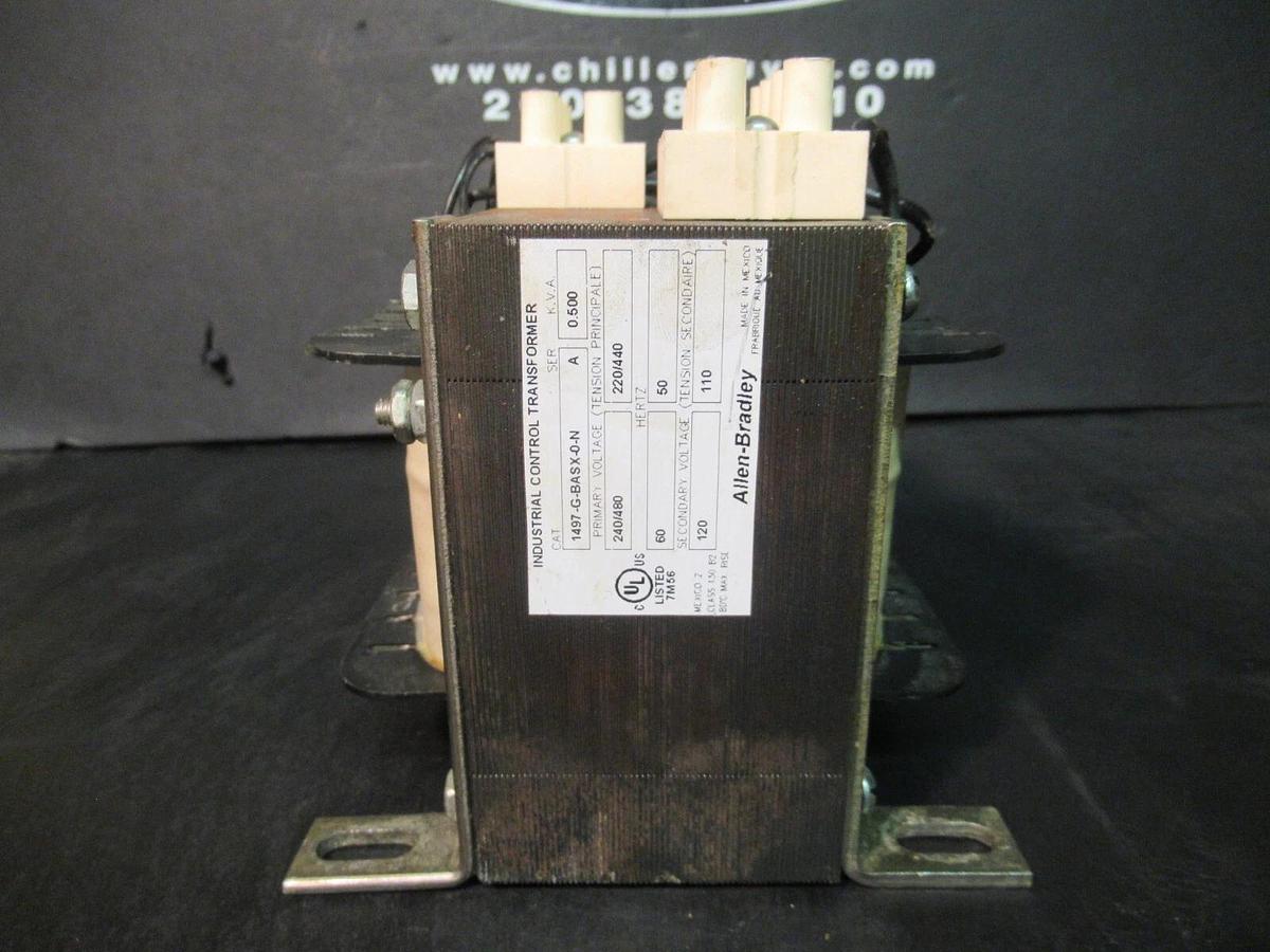 Used ALLEN BRADLEY CONTROL TRANSFORMER 1497-G-BASX-0-N SER. A KVA: 0.5 VOLT: 480