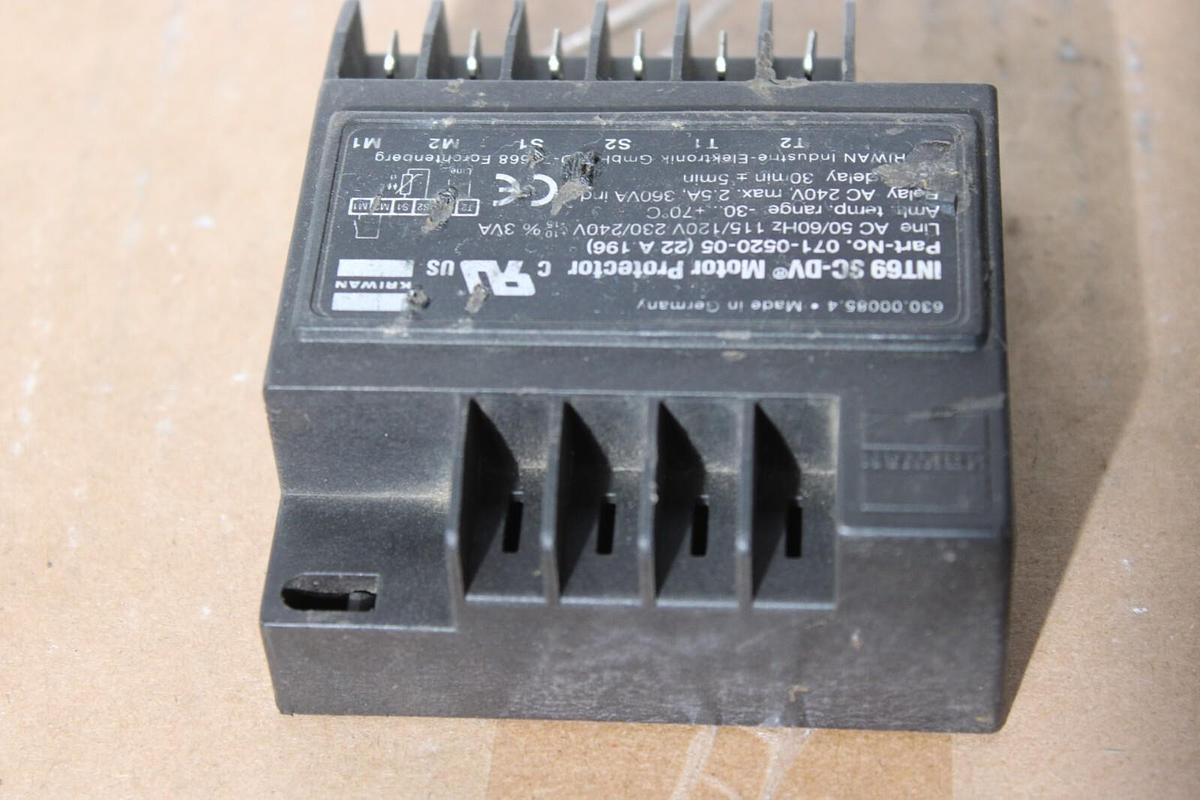 Used KRIWAN INT-69 SC-DV MOTOR PROTECTOR 071-0520-05 240V 2.5A **WARRANTY INCLUDED**