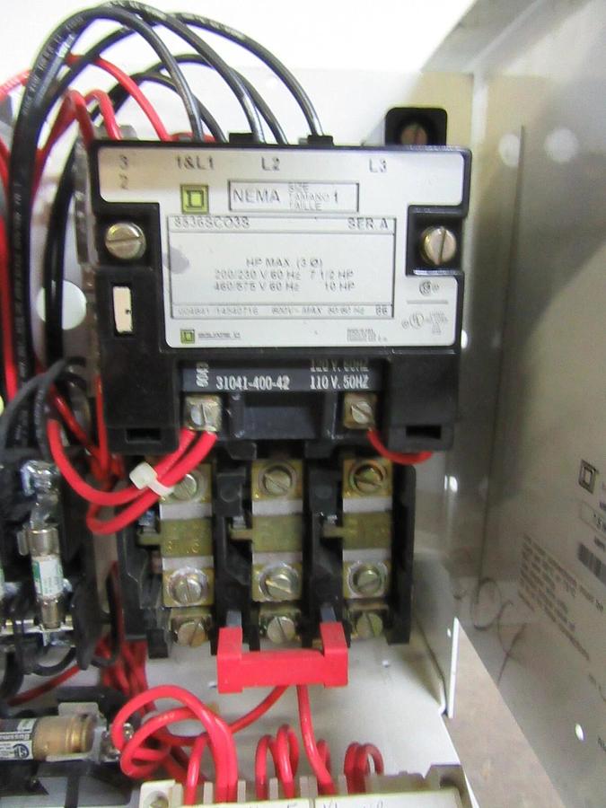 Used SQUARE D MODEL 6 MCC BUCKET NEMA SIZE 1 15 AMP 12" FA100-3MC6 W/ 8536SCO3S