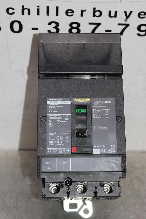 Used SQUARE D I-LINE CIRCUIT BREAKER FA34060 60 AMP 480 VOLT 3-POLE