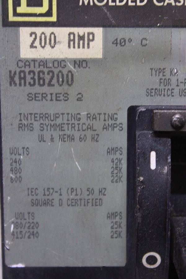 Used SQUARE D I-LINE CIRCUIT BREAKER FA34060 60 AMP 480 VAC 3-POLE