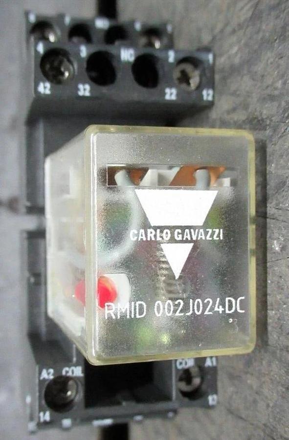 Used LOT OF 2 CARLO GAVAZZI RELAY RMID-002J024DC 10 AMP 250 VAC **WARRANTY INCLUDED**