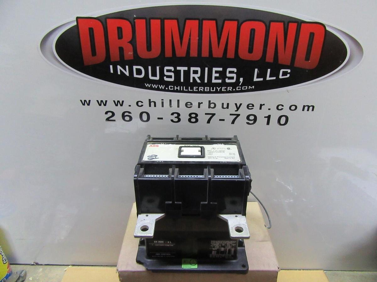 Used ABB CONTACTOR EH-260 600 VAC 300 AMP 250 HP 3-PHASE 3-POLE COIL: 24 VDC