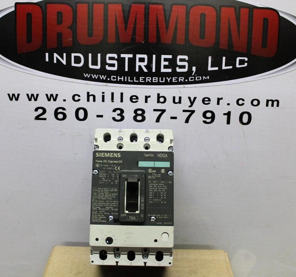 Used SIEMENS CIRCUIT BREAKER HDX3B070 70 AMP 3-POLE 600 VAC **WARRANTY**