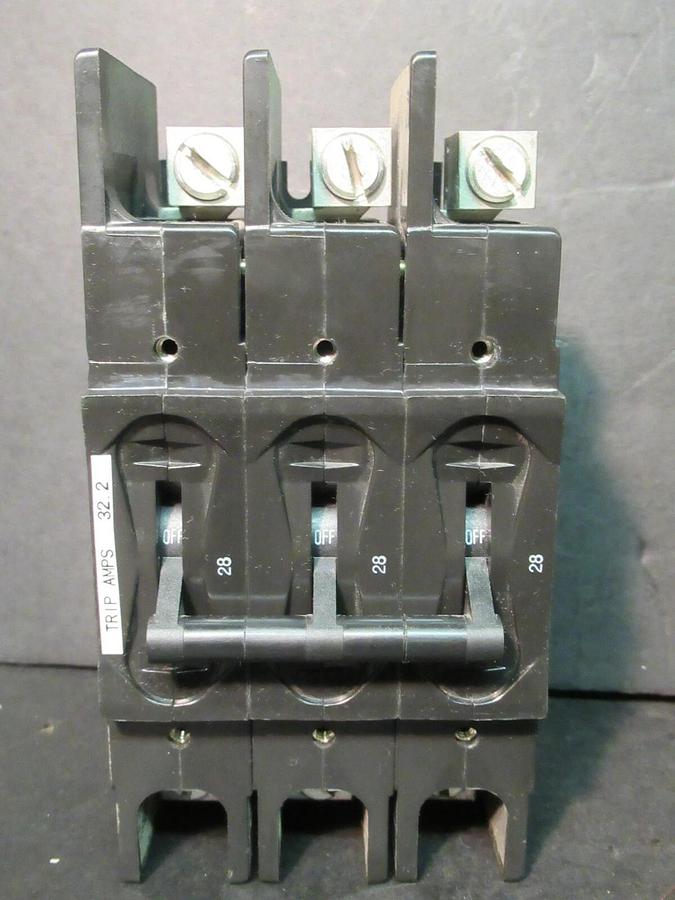 Used AIRPAX 3 POLE 28 AMP BREAKER 600 VAC 219-3-1REC5-33297-8 32.2 TRIP X13050461-08