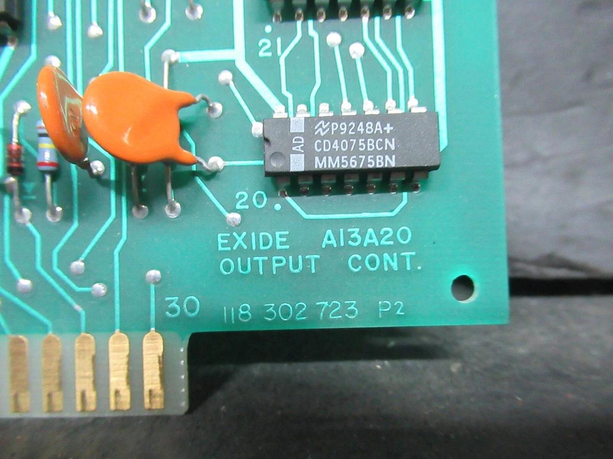 Used EXIDE A13A20 OUTPUT CONTROLLER CIRCUIT BOARD 101072911 REV. 6 118302723 REV. P2