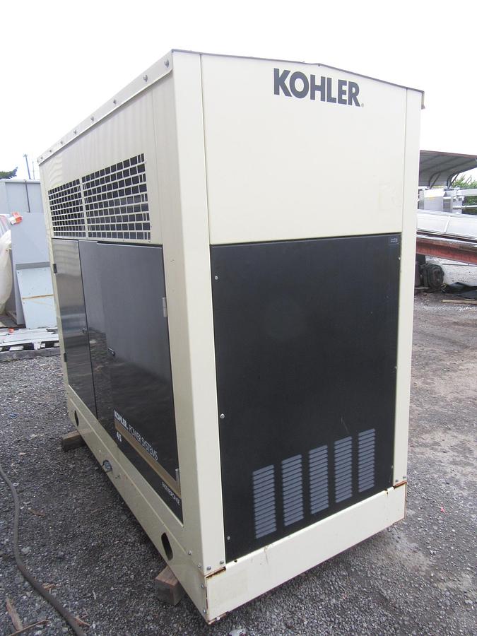 Used 45 KW PROPANE / NAT GAS GENERATOR KOHLER 120/240V 45RZG ENCLOSED VIDEO