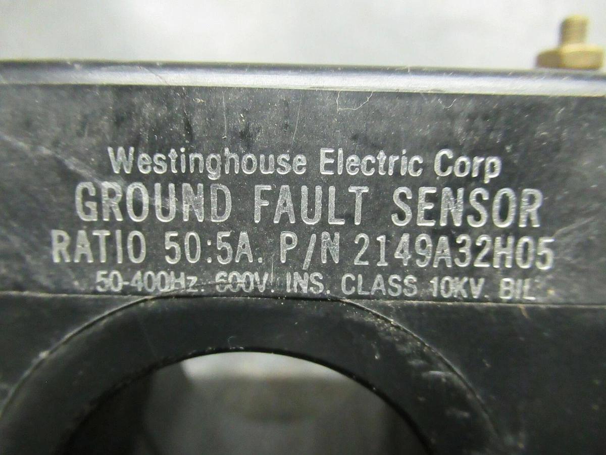 Used WESTINGHOUSE CURRENT TRANSFORMER 2149A32H05 RATIO: 50:5 A KV: 10 GROUND FAULT