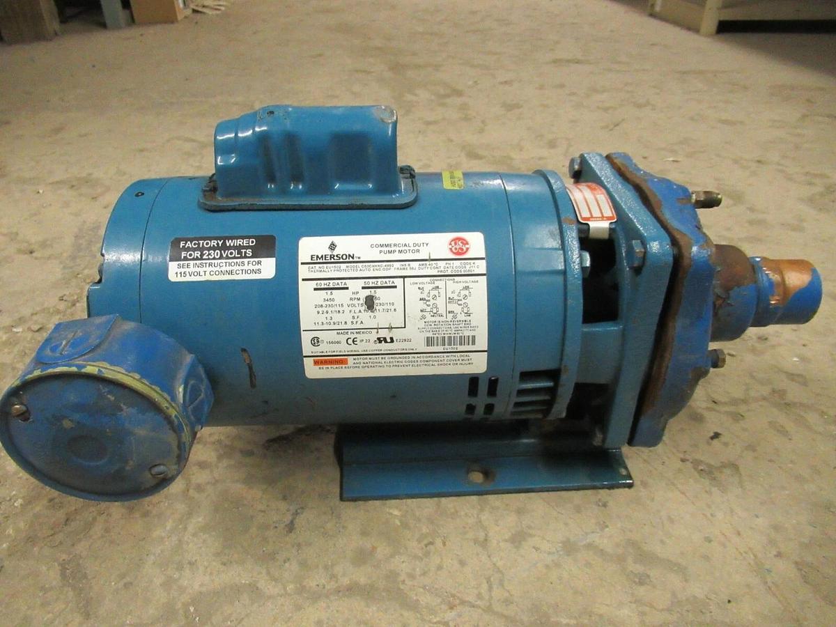 Used BURKS CIRCULATION PUMP 15G5 15G5-1-1/4 1.5 HP 115/208-230 VOLTS 3450 RPM EU1502