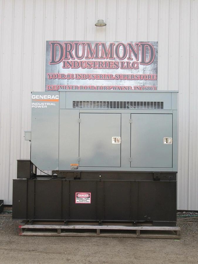 Used 48 KW DIESEL GENERATOR GENERAC 120/240 VOLT 393 HRS SOUND ENCLOSED VIDEO 50 KW