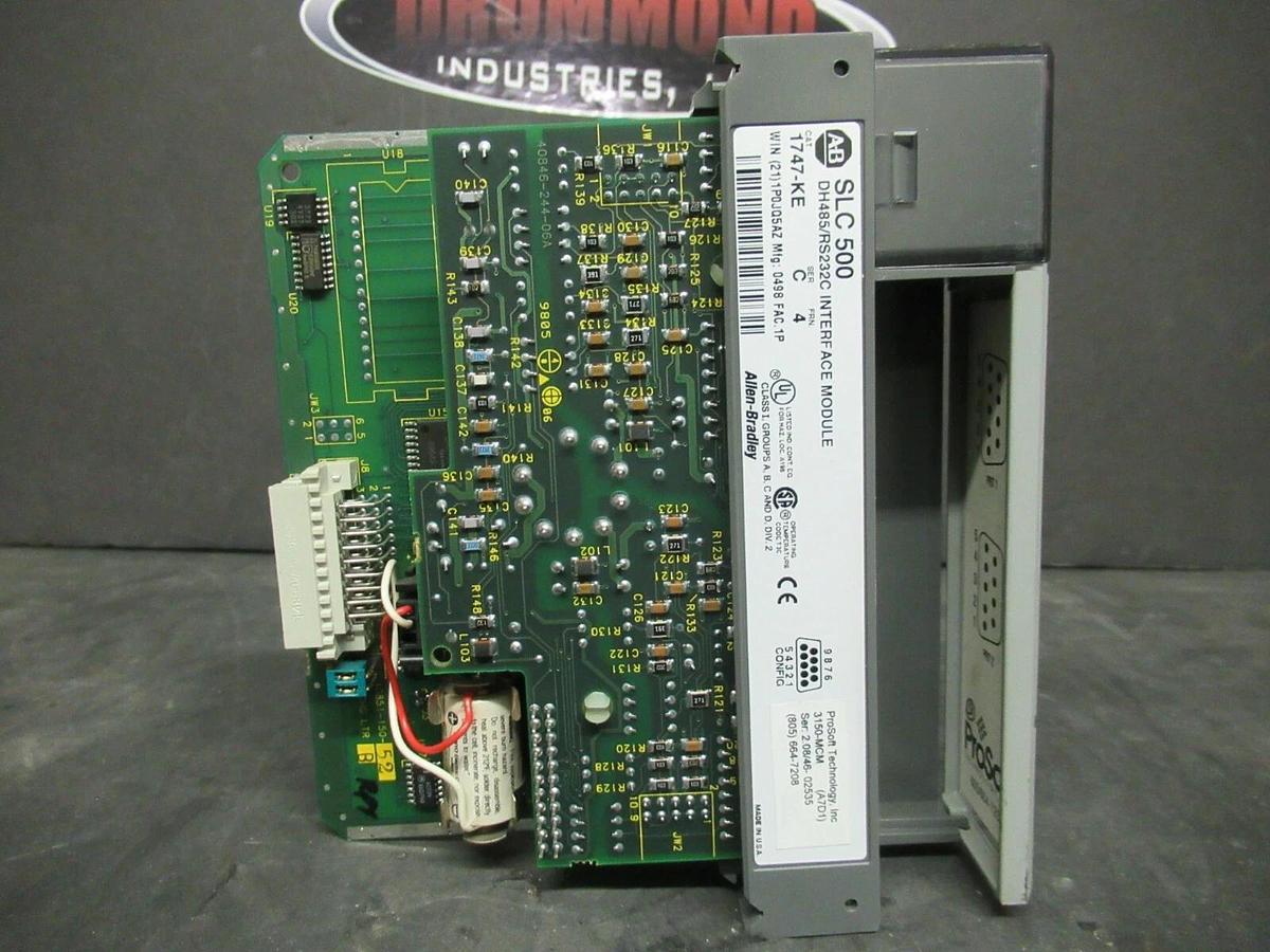 Used (RED) ALLEN BRADLEY SLC 500 DH485/RS232C INTERFACE MODULE 1747-KE SER. C FRN. 4