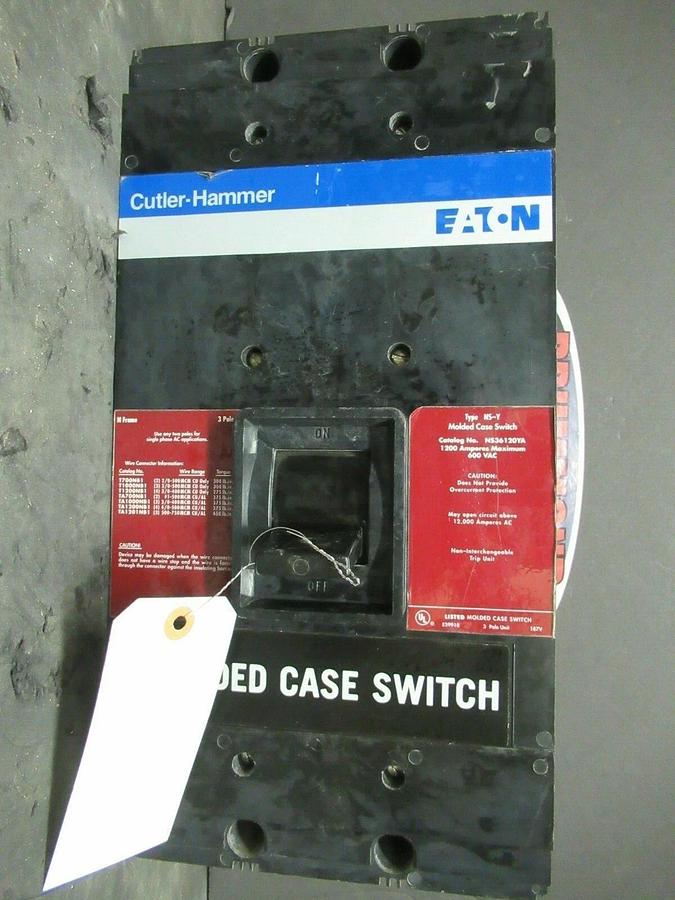Used CUTLER HAMMER MOLDED CASE SWITCH 1200 AMP 600 VAC 3-POLE 3PST *WARRANTY*