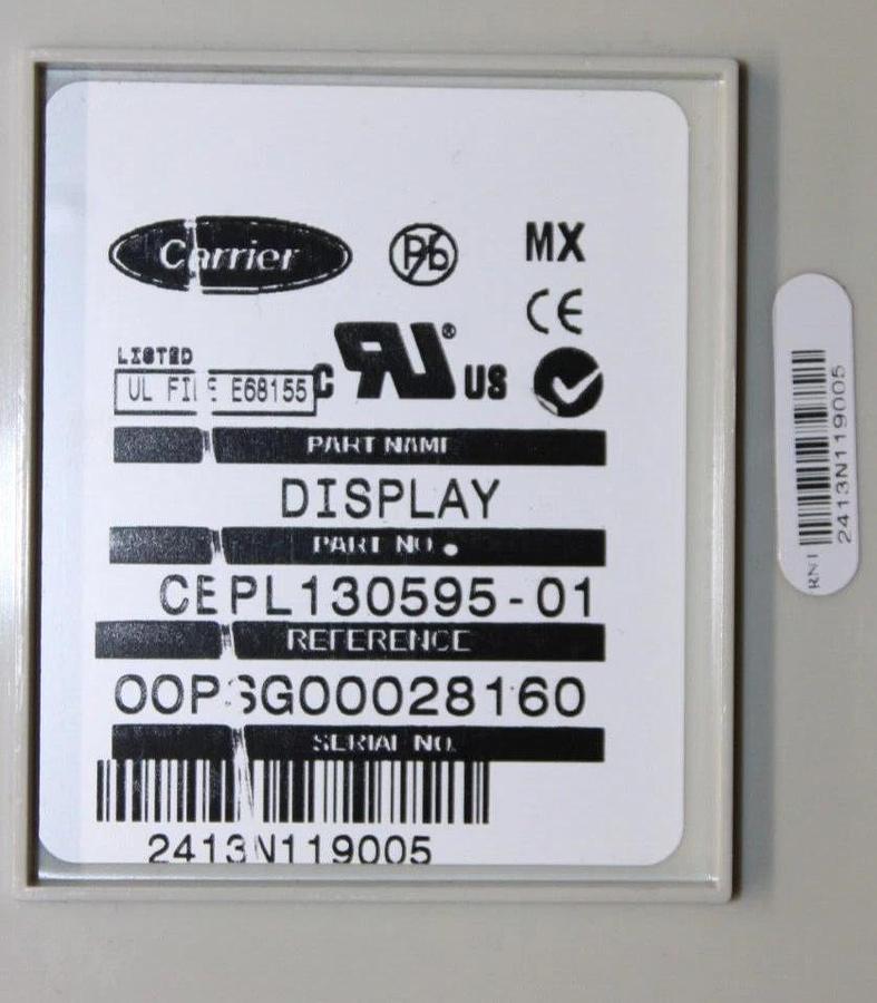 Used CARRIER CHILLER HMI OPERATOR INTERFACE DISPLAY CONTROLLER CEPL130595-01