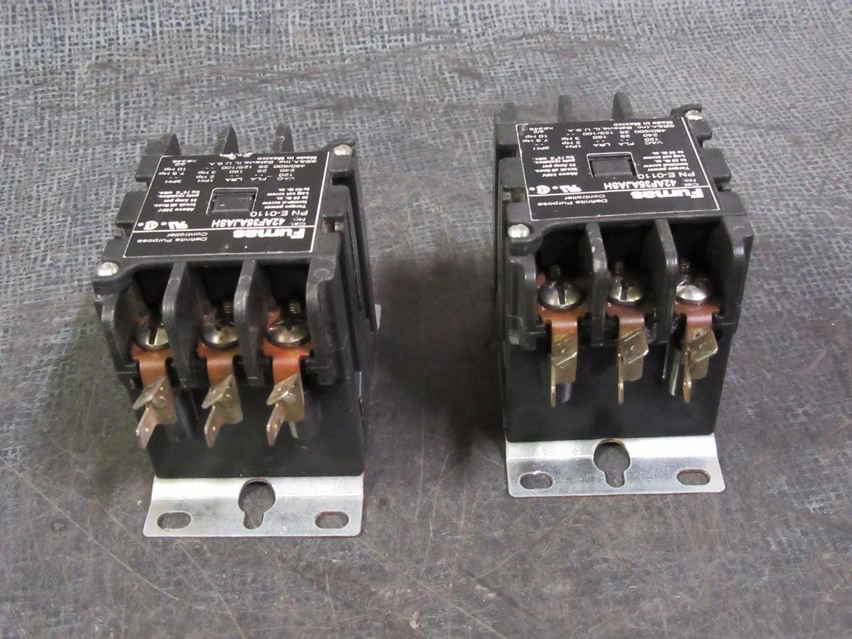 Used (1) FURNAS CONTACTOR 25 AMP 600V 3 PHASE 10 HP 24V COIL MODEL: 42AF35AJASH