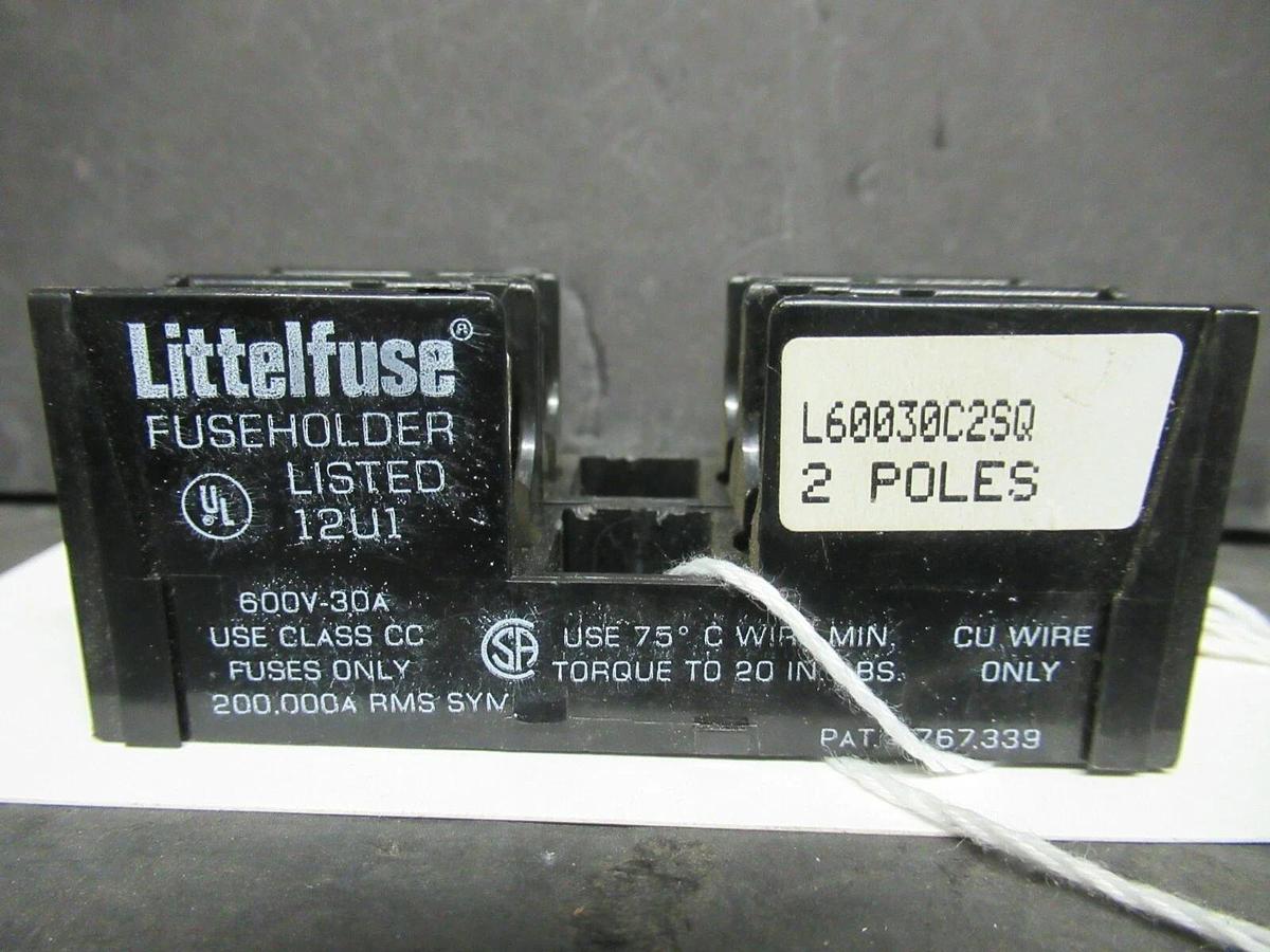 Used LITTELFUSE FUSE LUG SET LR60030C2SQ 600 VOLTS 30 AMP **WARRANTY INCLUDED!**