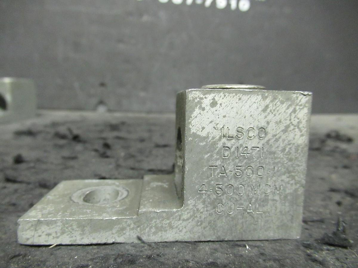 Used (3) QTY ILSCO TA-500-1 (SINGLE) BARREL MECHANICAL CONNECTOR LUG TAP 500 MCM - 4