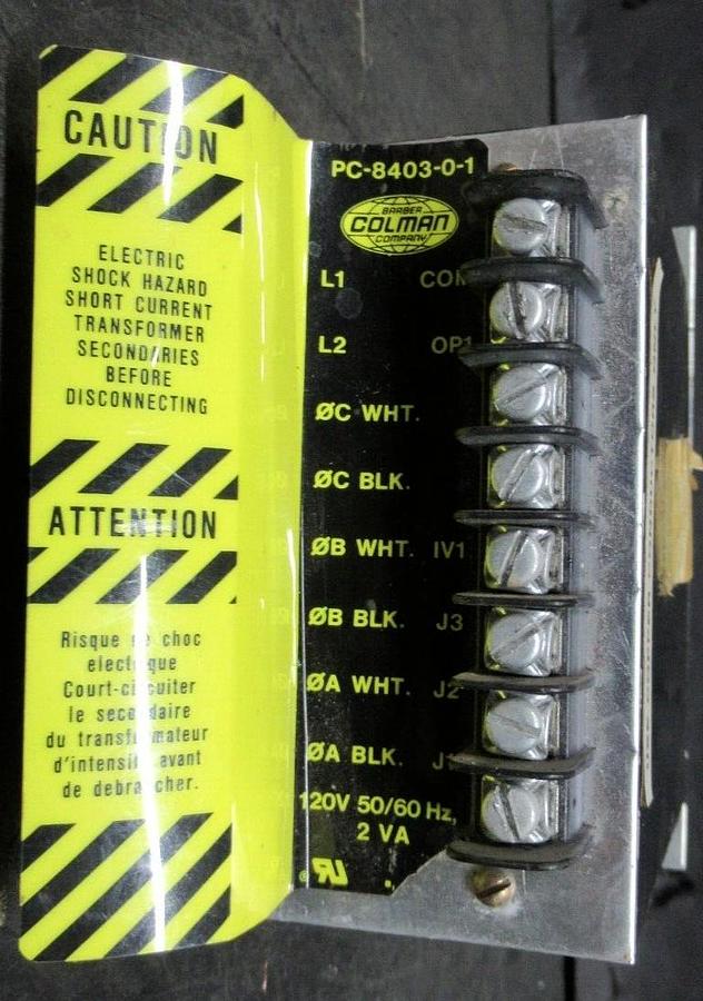 Used BARBER COLMAN RELAY PC-8403-0-1 120 VOLT 50/60 HZ 2 VA **WARRANTY INCLUDED**