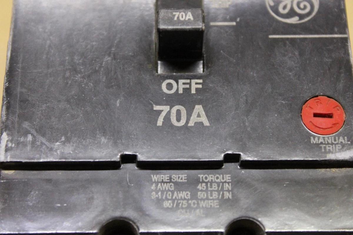 Used GE HACR TEY CIRCUIT BREAKER E11592 70 AMP 3-POLE 480/277 VAC **WARRANTY**