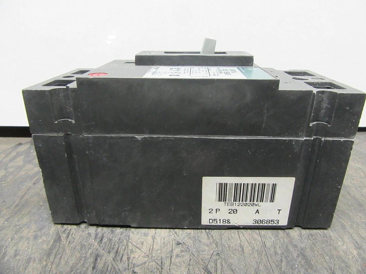 Used GE CIRCUIT BREAKER TEB122020WL 20 AMP 2-POLE 240 VAC **WARRANTY INCLUDED**