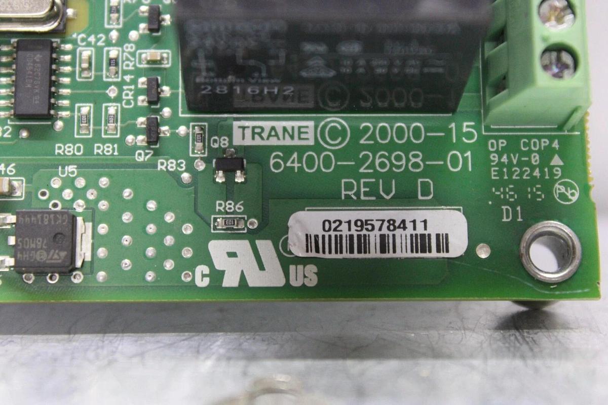 Used TRANE CIRCUIT BOARD X13650741120 REV. P 6400-2698-01 REV. D **WARRANTY**