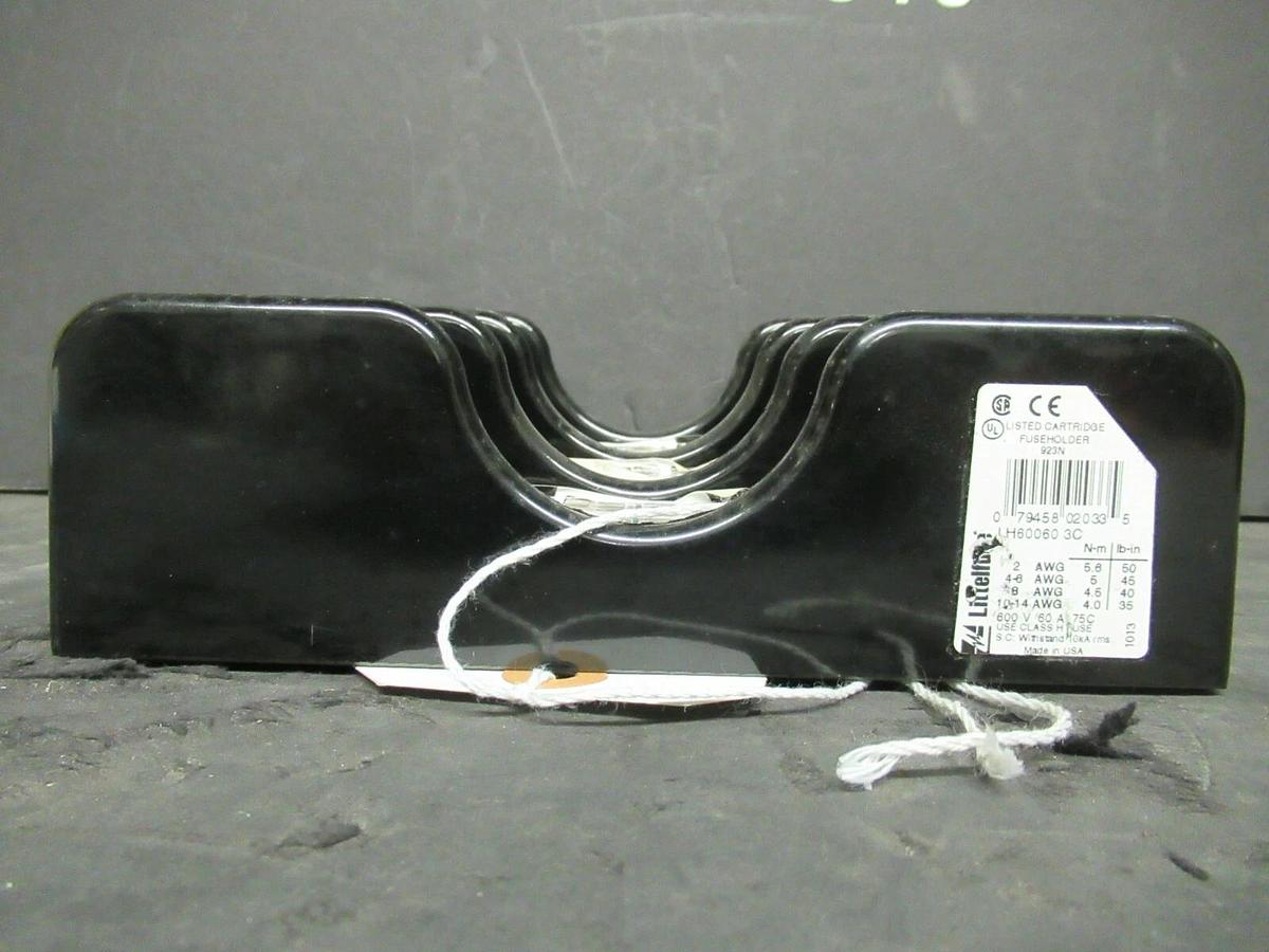 Used LITTELFUSE FUSE HOLDER LH60060-3C FOR 60 AMP 600 V FUSES