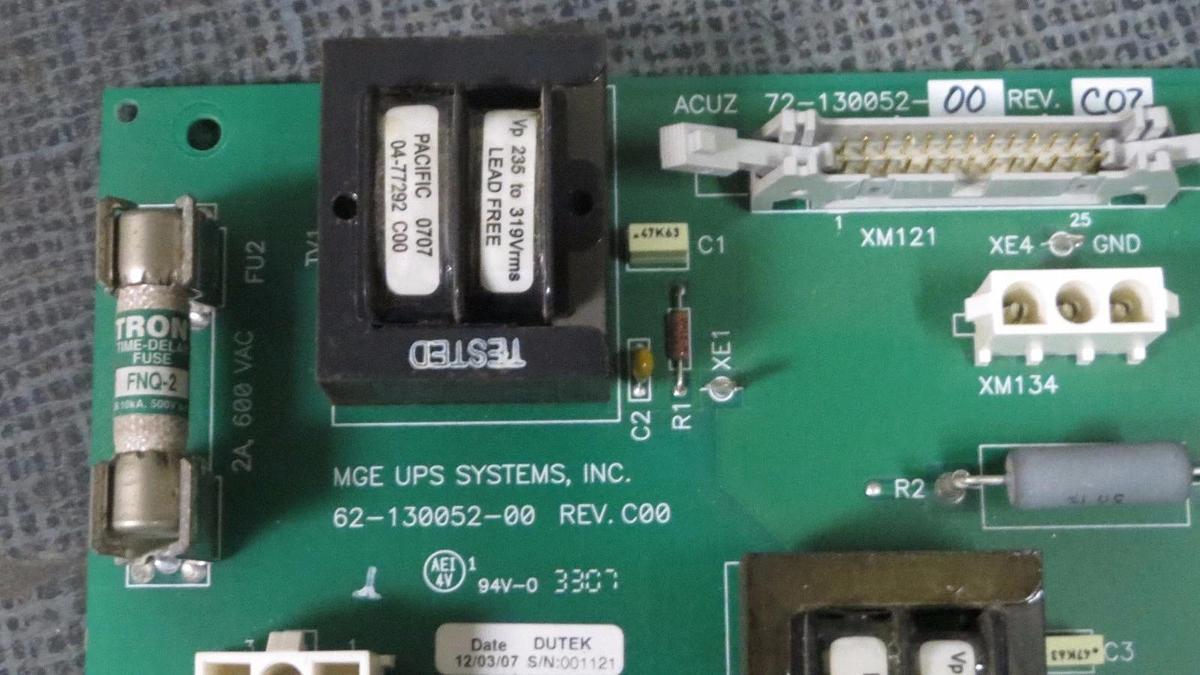 Used MGE UPS SYSTEMS CIRCUIT BOARD ACUZ MODEL: 72-130052-00 REV C