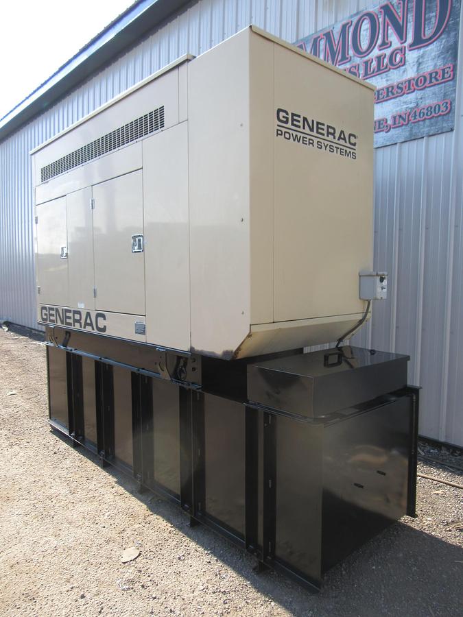 Used 60 KW DIESEL GENERATOR GENERAC 120/240 VOLT SOUND ENCLOSED VIDEO WE SHIP
