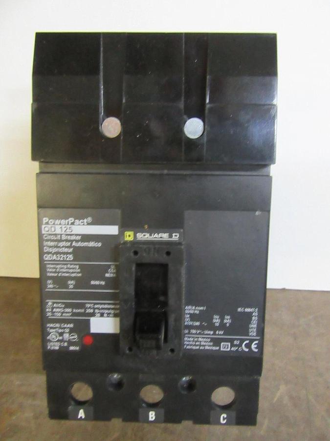 Used SQUARE D I-LINE CIRCUIT BREAKER QDA32125 125 AMP 3-POLE 240 VOLT **WARRANTY**