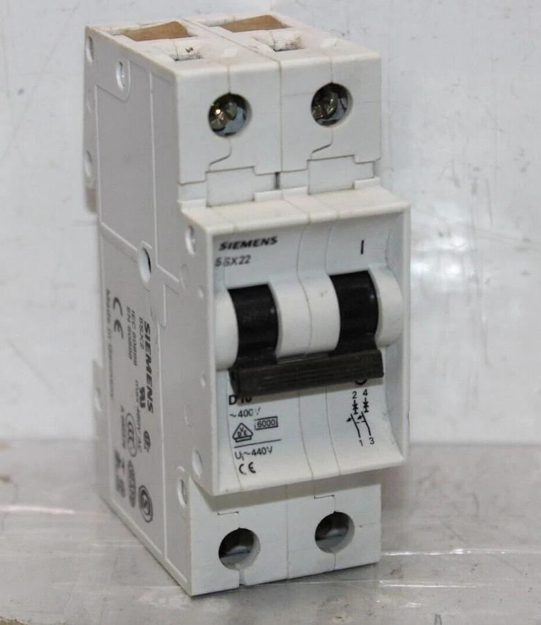 Used SIEMENS CIRCUIT BREAKER 5SX2 5SX22-D10 2-POLE 480 VAC **WARRANTY INCLUDED**